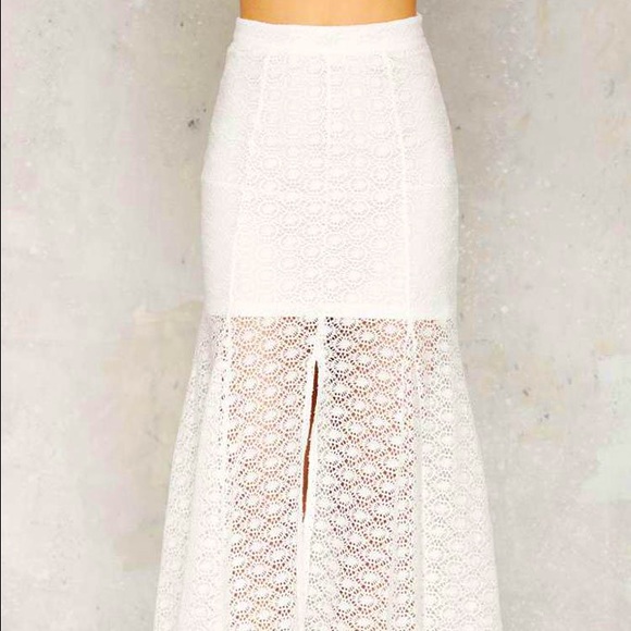 MINKPINK White Crochet MIDI skirt Sz S - Picture 5 of 5